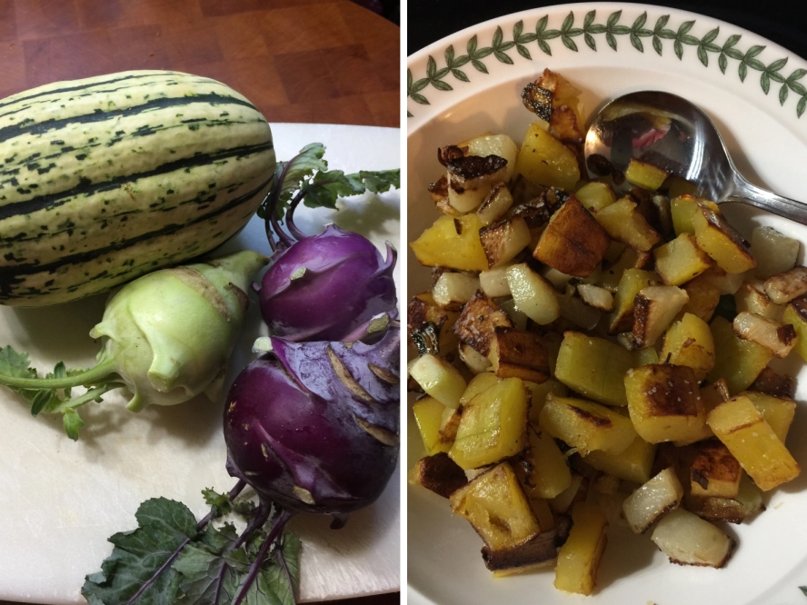 Kohlrabi Delicata Hash Browns