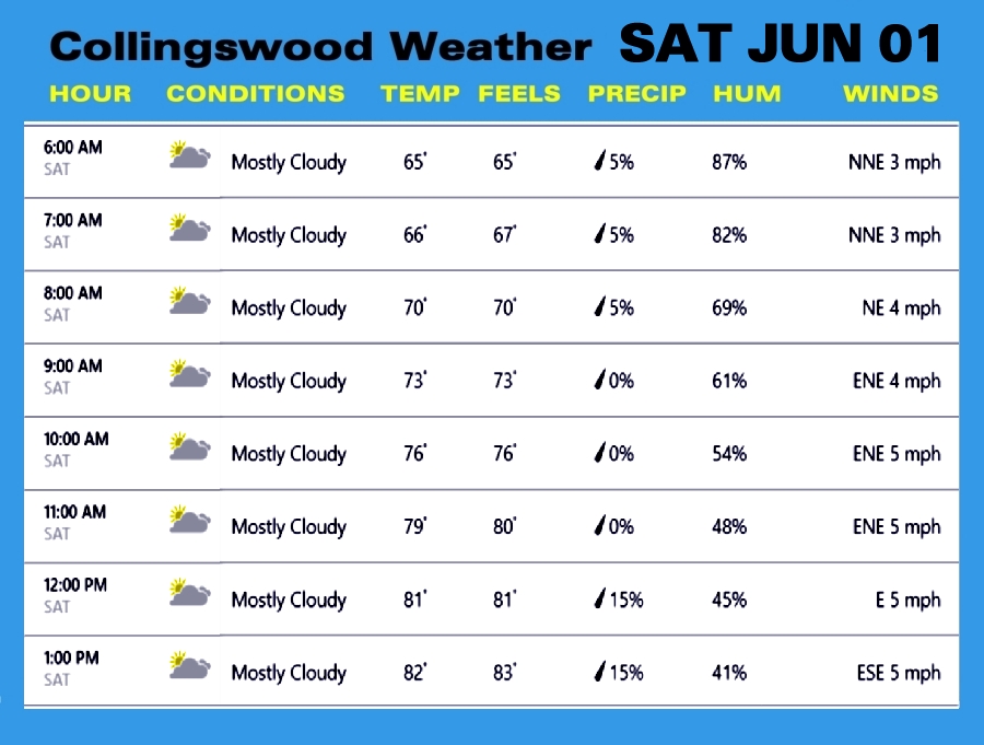 Weather SAT JUN 01