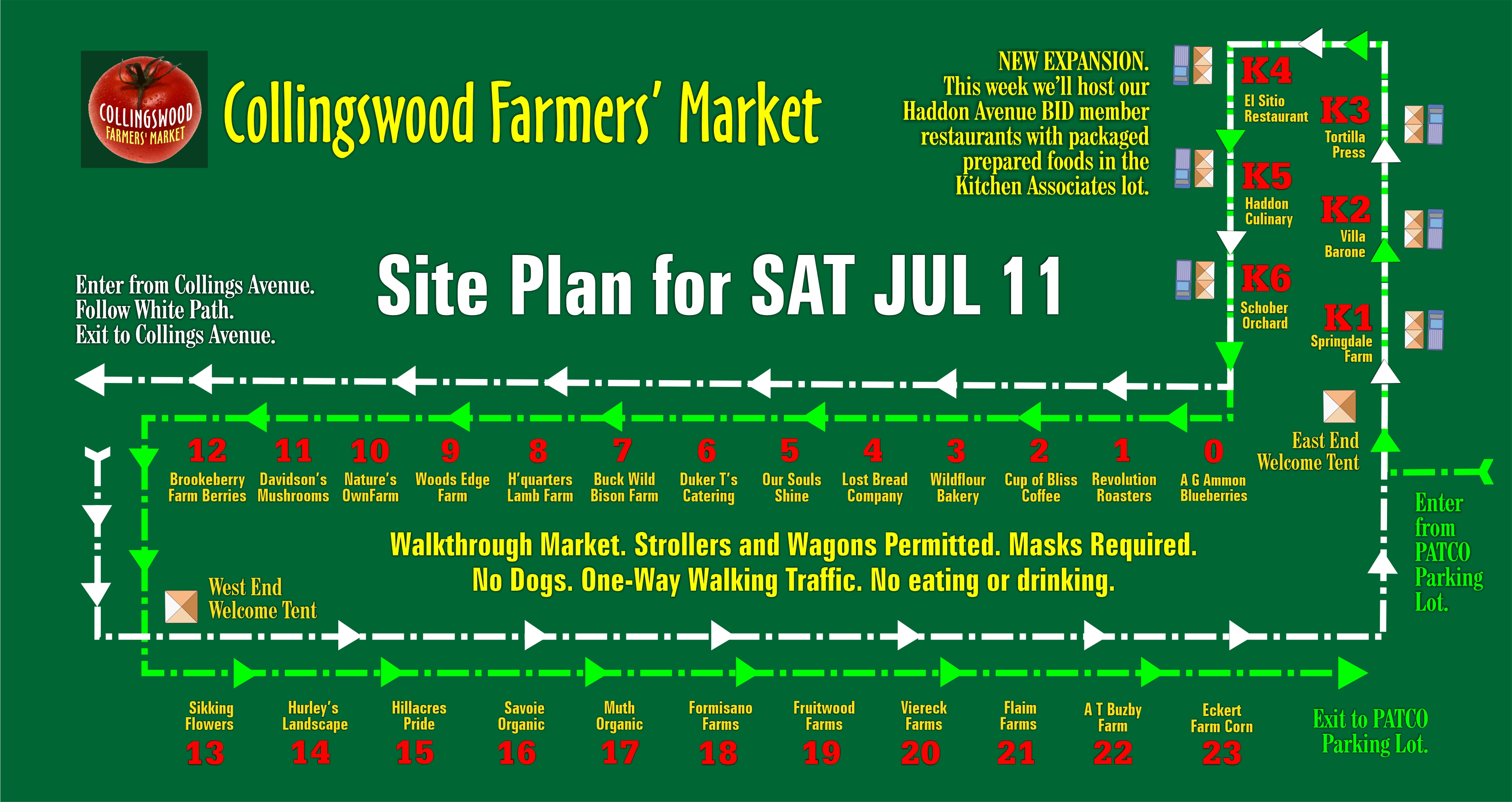 Site Plan for SAT JUL 11