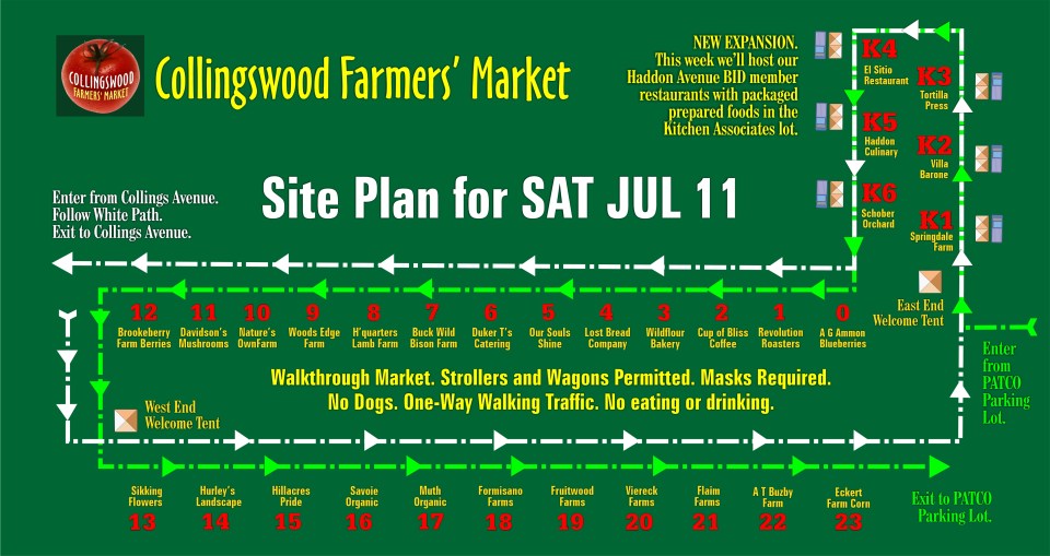 Site Plan for SAT JUL 11