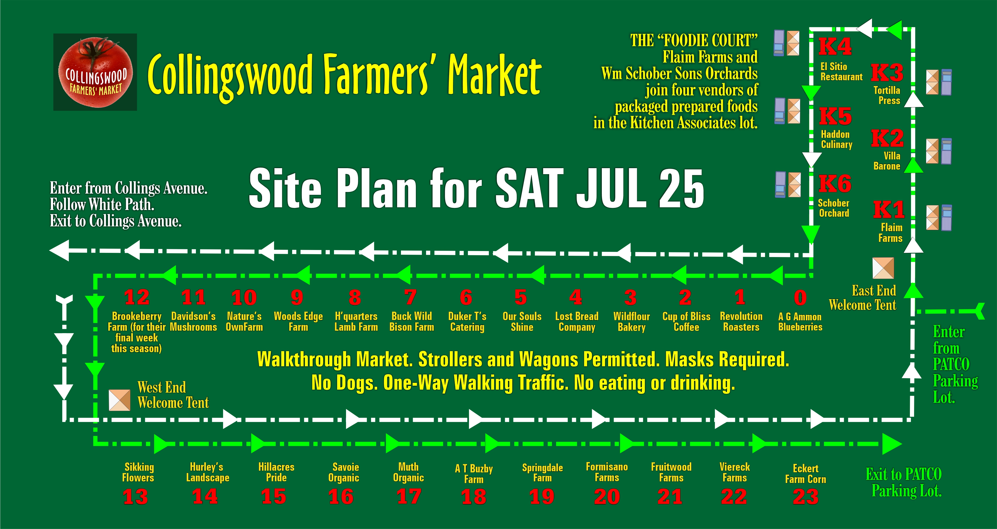 Site Plan for SAT JUL 25
